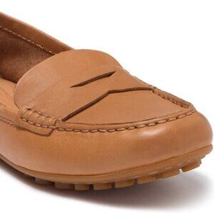 Born Malena Leather Loafer Moccasins in Camel Brown
